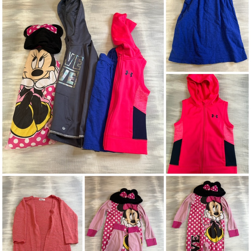 Girl size 6 lot PJs, sweatshirt, shirts